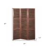 Warm Brown Three Panel Room Divider Screen