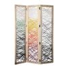61 X 1.5 X 72 Multicolor Fabric And Wood Crisscross  Screen
