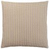 18" X 18" Taupe Polyester Striped Zippered Pillow