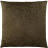 18" X 18" Dark Green Velvet Polyester Floral Zippered Pillow