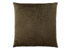 18" X 18" Dark Green Velvet Polyester Floral Zippered Pillow