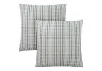 Set Of Two 18" X 18" Blue and Gray Polyester Striped Zippered Pillow