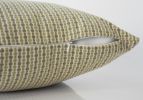 Set Of Two 18" X 18" Green and White Polyester Striped Zippered Pillow