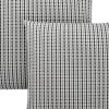 Set Of Two 18" X 18" Black Gray and White Polyester Striped Zippered Pillow