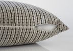 Set Of Two 18" X 18" Black Gray and White Polyester Striped Zippered Pillow