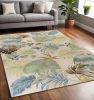 5' X 8'  Wool Ivory Or Blue Area Rug