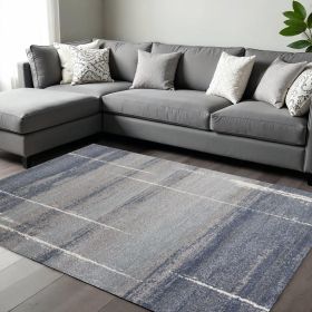 7' X 10' Polypropylene Blue Area Rug