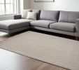 8' X 10' Oatmeal Beige Hand Woven Herringbone Indoor Area Rug