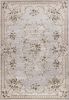 9' X 12' Light Grey Bordered Floral Indoor Area Rug