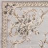 9' X 12' Light Grey Bordered Floral Indoor Area Rug