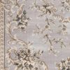 9' X 12' Light Grey Bordered Floral Indoor Area Rug