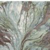 9' X 13'  Green And Brown Abstract Marble Area Rug