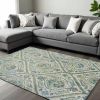 9' X 13'  Polypropylene Ivory Or Teal Area Rug
