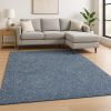 9' X 13' Polyester Indigo Or  Ivory  Heather Area Rug