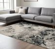 9' X 13'  Polyester Silver Area Rug