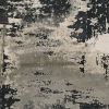 10' X 13' Silver Charcoal Machine Woven Abstract Paint Splatter Indoor Area Rug