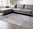 9' X 12' Gray Abstract Hand Loomed Area Rug