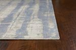 8' X 11' Blue and Gray Abstract Hand Loomed Area Rug