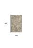 9' X 12' Blue Floral Vines Hand Loomed Distressed Area Rug