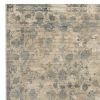 9' X 12' Blue Floral Vines Hand Loomed Distressed Area Rug