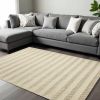 9' X 13' Wool White Area Rug
