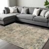 9' X 13' Viscose Sand Or Blue Area Rug