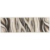 2' X 7' Natural Abstract Waves Wool Runner Rug