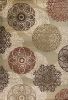 5' X 8' Sage Green Machine Woven Floral Medallion Disk Indoor Area Rug