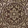 5' X 8' Sage Green Machine Woven Floral Medallion Disk Indoor Area Rug