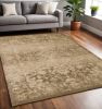 5' X 8' Beige Machine Woven Distressed Floral Traditional Indoor Area Rug