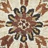 2' X 7' Grey Or Mocha Floral Vines Bordered Wool Runner Rug