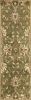 2' X 7' Emerald Green Floral Vine Wool Runner Rug