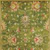 3' X 5' Emerald Green Hand Tufted Wool Traditional Floral Indoor Area Rug