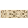 8' Champagne Wool Floral Handmade Runner Rug
