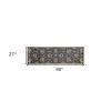 7' Midnight Blue Hand Tufted Wool Traditional Floral Indoor Runner Rug