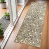 7' Grey Hand Tufted Wool Traditional Floral Indoor Area Rug