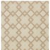3' X 5' Ivory Geometric Diamonds Wool Area Rug