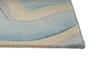 3' X 5' Ocean Blue Beige Hand Tufted Abstract Waves Indoor Area Rug