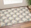 3' X 5' Ivory Or Grey Geometric Wool Area Rug