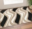 3' X 5' Black Or Beige Abstract Waves Wool Area Rug