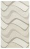 3' X 5' Ivory Hand Tufted Abstract Waves Indoor Area Rug