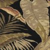 3' X 5' Midnight Black Hand Tufted Tropical Leaves Indoor Area Rug