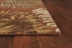 3' X 5' Rust Fern Leaves Wool Area Rug