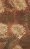 3' X 5' Rust Fern Leaves Wool Area Rug