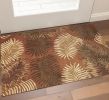 3' X 5' Rust Fern Leaves Wool Area Rug