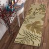 8' Sand Beige Wool Handmade Runner Rug