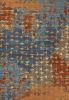 5' X 8' Blue Or Coral Abstract Triangle Indoor Area Rug