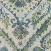 5' X 8' Ivory Or Teal Tropical Parisian Indoor Area Rug