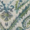 5' X 8' Ivory Or Teal Tropical Parisian Indoor Area Rug