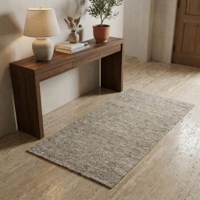 3' X 5' Natural Wool Handmade Area Rug